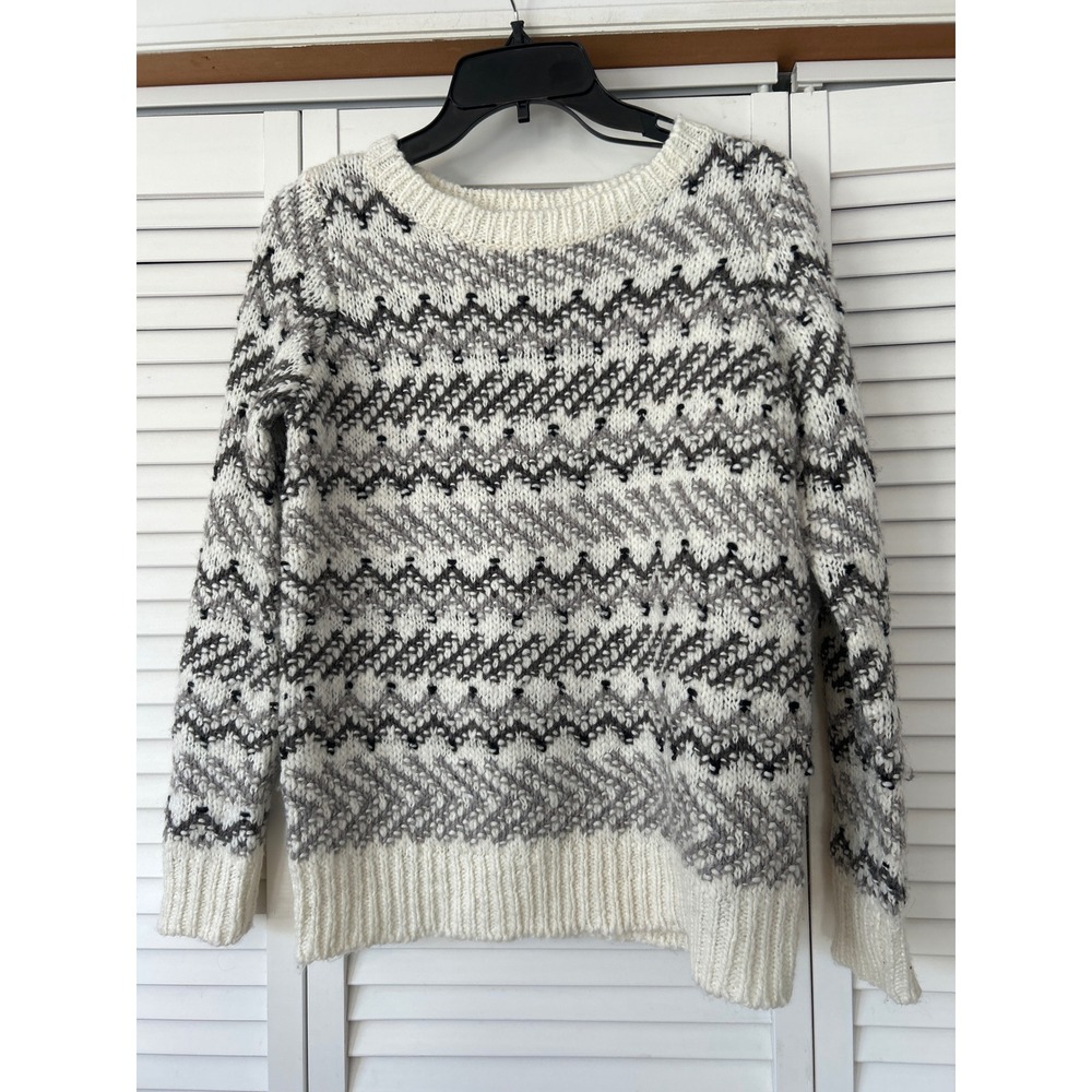 LOFT Fair Isle Geometric Pattern Knit Sweater Women's Size SP‎ Wool Blend